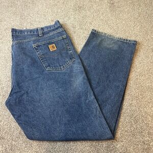 Carhartt Jeans Mens 42x32‎ Blue Relaxed Fit Denim Straight Leg Workwear B460